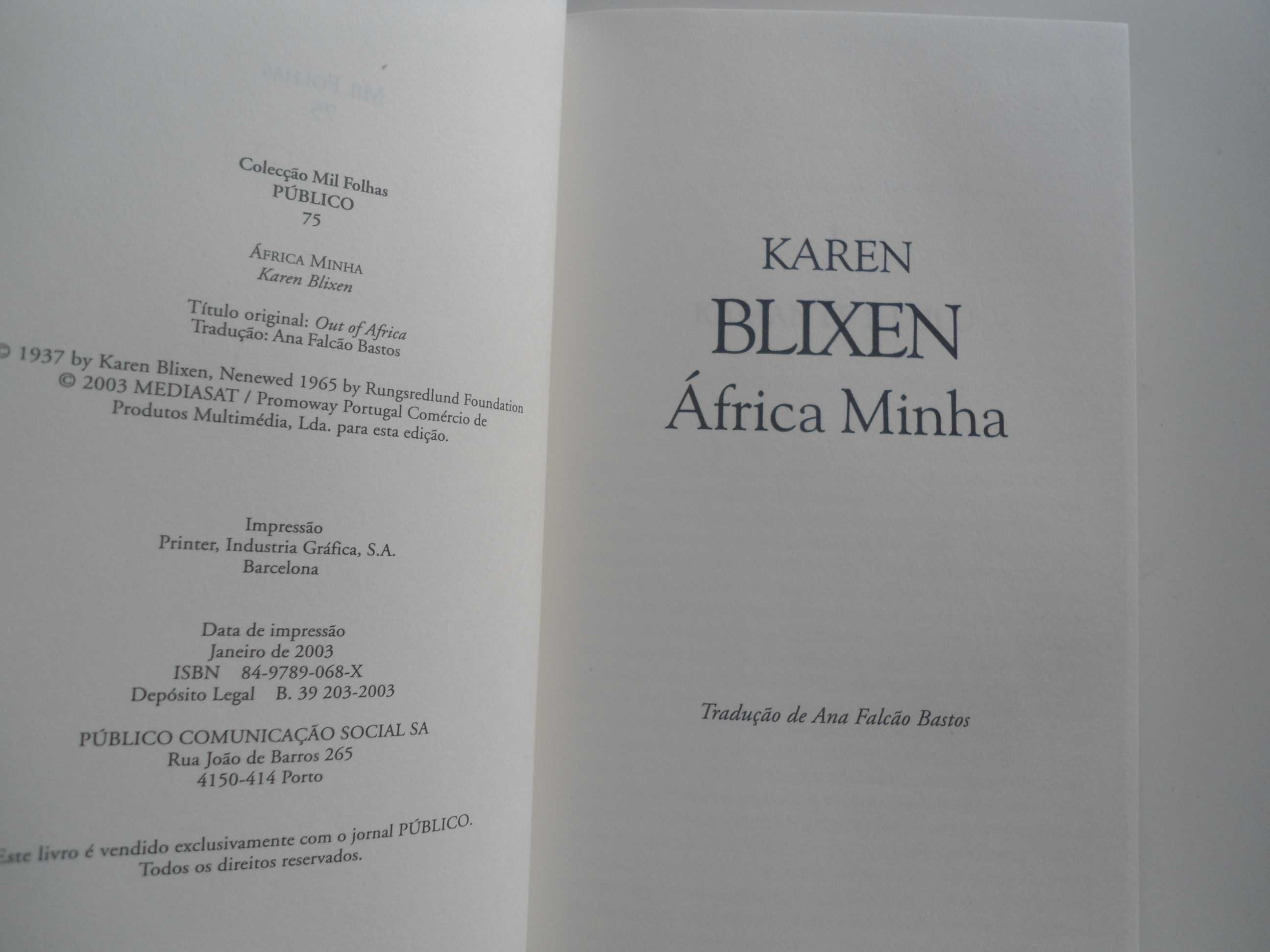 África Minha por Karen Blixen