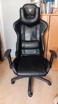 Skórzany fotel gamingowy, SMG-400 Black firmy SILVER MONKEY