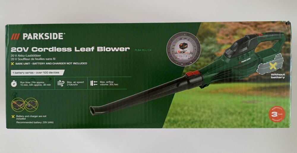 NOWA akumulatorowa dmuchawa do liści 20V PARKSIDE PLBA 20-Li C4