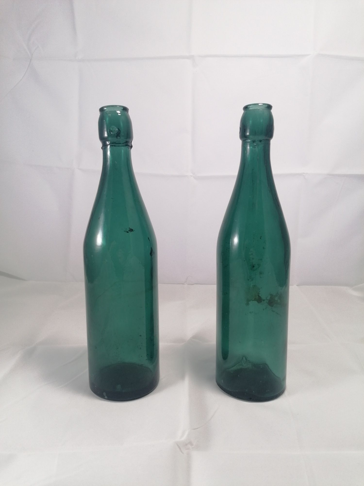 Dwie stare butelki Huta Iłowa stare szkło retro vintage PRL