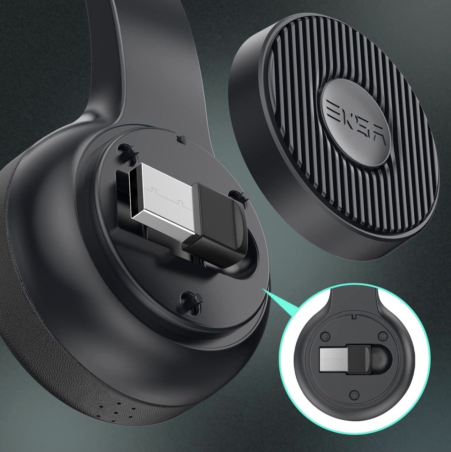 EKSA telecom H16 Professional Bluetooth Wireless Headset with Dual Con