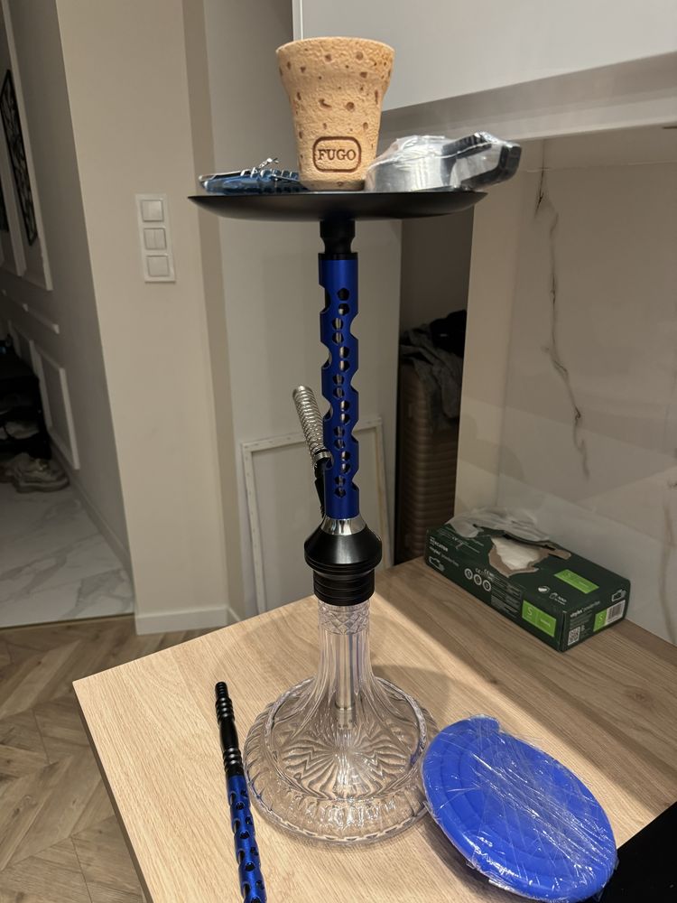 Fajka wodna  Shisha (Kaya Blue)+ Cybuch gliniany Fugo Bowl MOON
