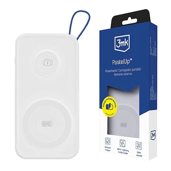 Powerbank 3mk PastelUp 10,000mAh 22.5W USB 1A1C - biały