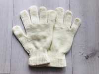 NOWE jasnokremowe rękawiczki ecru