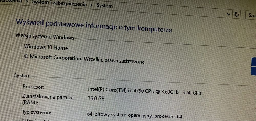 Komputer PC intel i7, nvidia