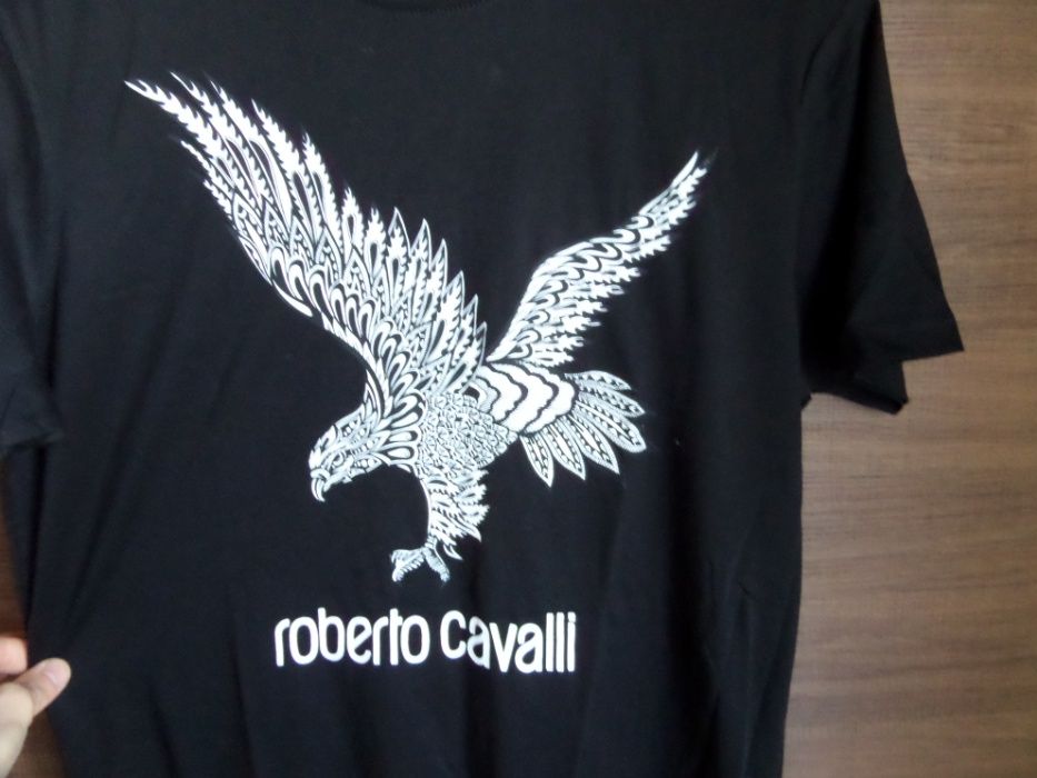 KOSZULKA T-shirt ROBERTO CAVALLI L/XL Nowa Kolekcja Mega logo Nowa New