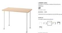 Mesa Secretária IKEA LINNMON / ADILS