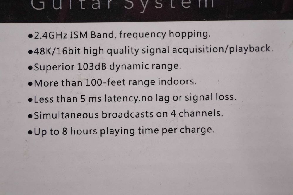 1260 LEKATO WS-80 Bezprzewodowy kabel do gitary System gitarowy 2,4GHz