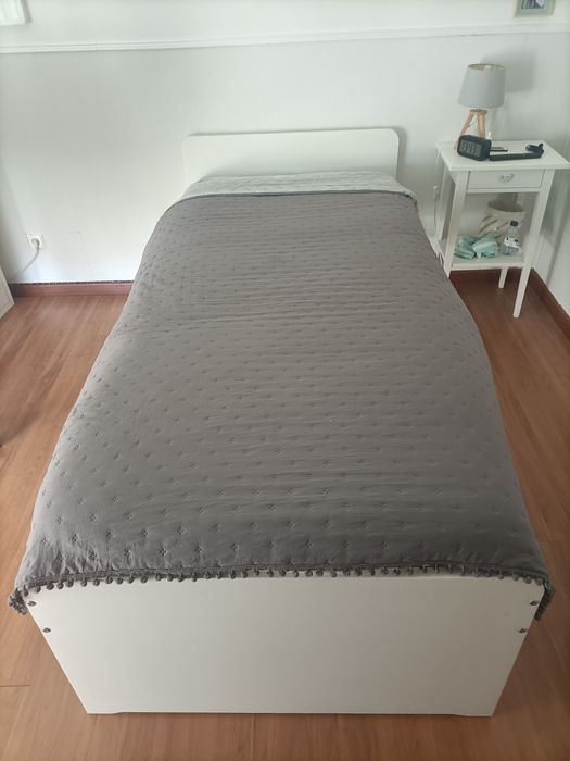 Cama IKEA branca SLÄKT (Completa)