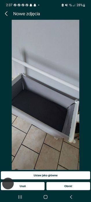 Kołyska dla dziecka welurowa