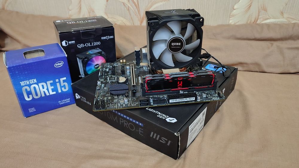 Комплект I5 10400f + MSI H510M PRO-E + QB-OL1200 + Goodram 2x8 (16 gb)