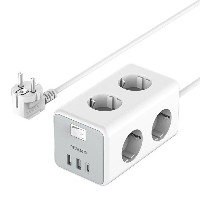 Listwa Zasilająca Tessan Ts-306-C 6 Gniazd 2Xusb-A Usb-C 2M
