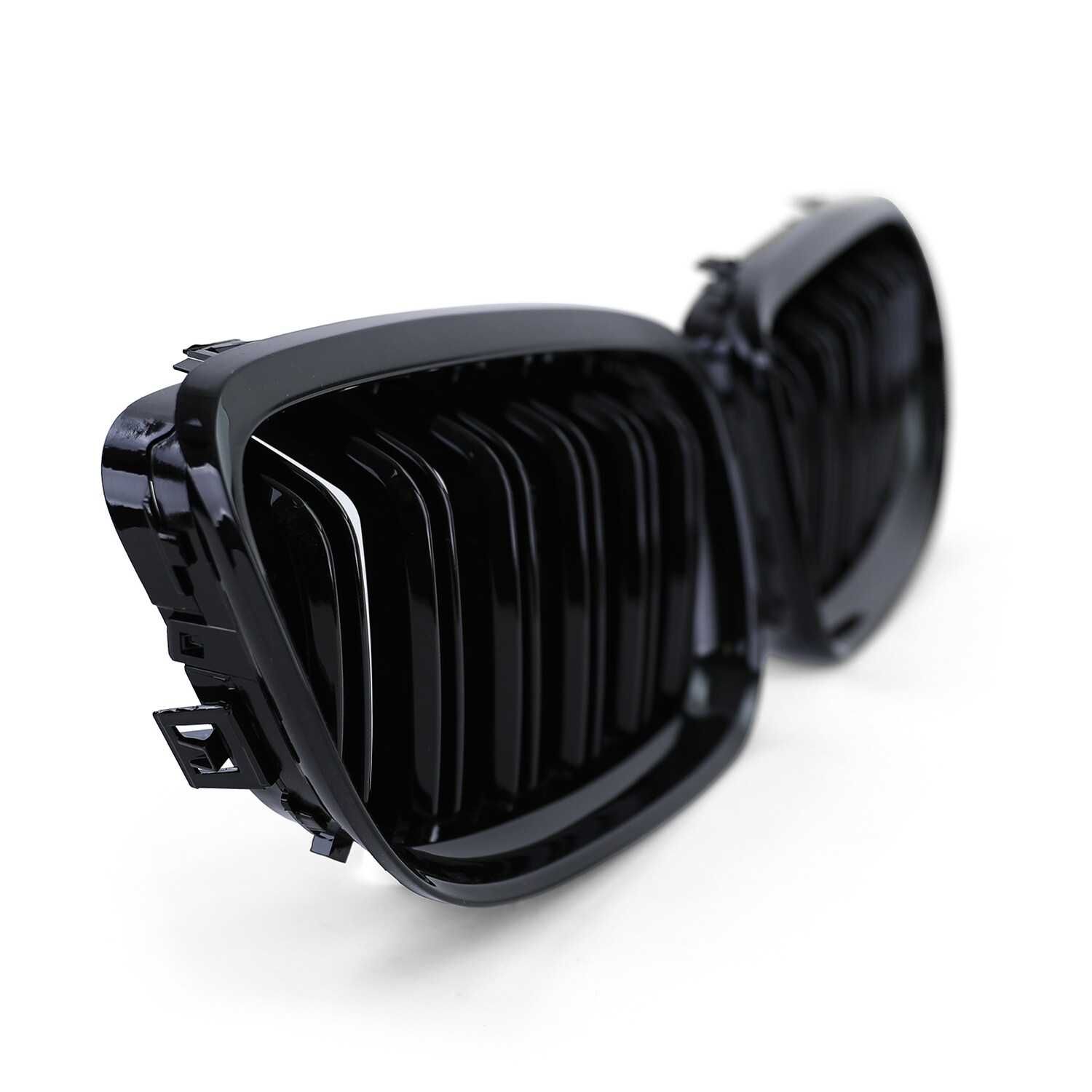 Grelha dupla para BMW Série 3 E90 E91 2008 a 2011 Preto Brilhante