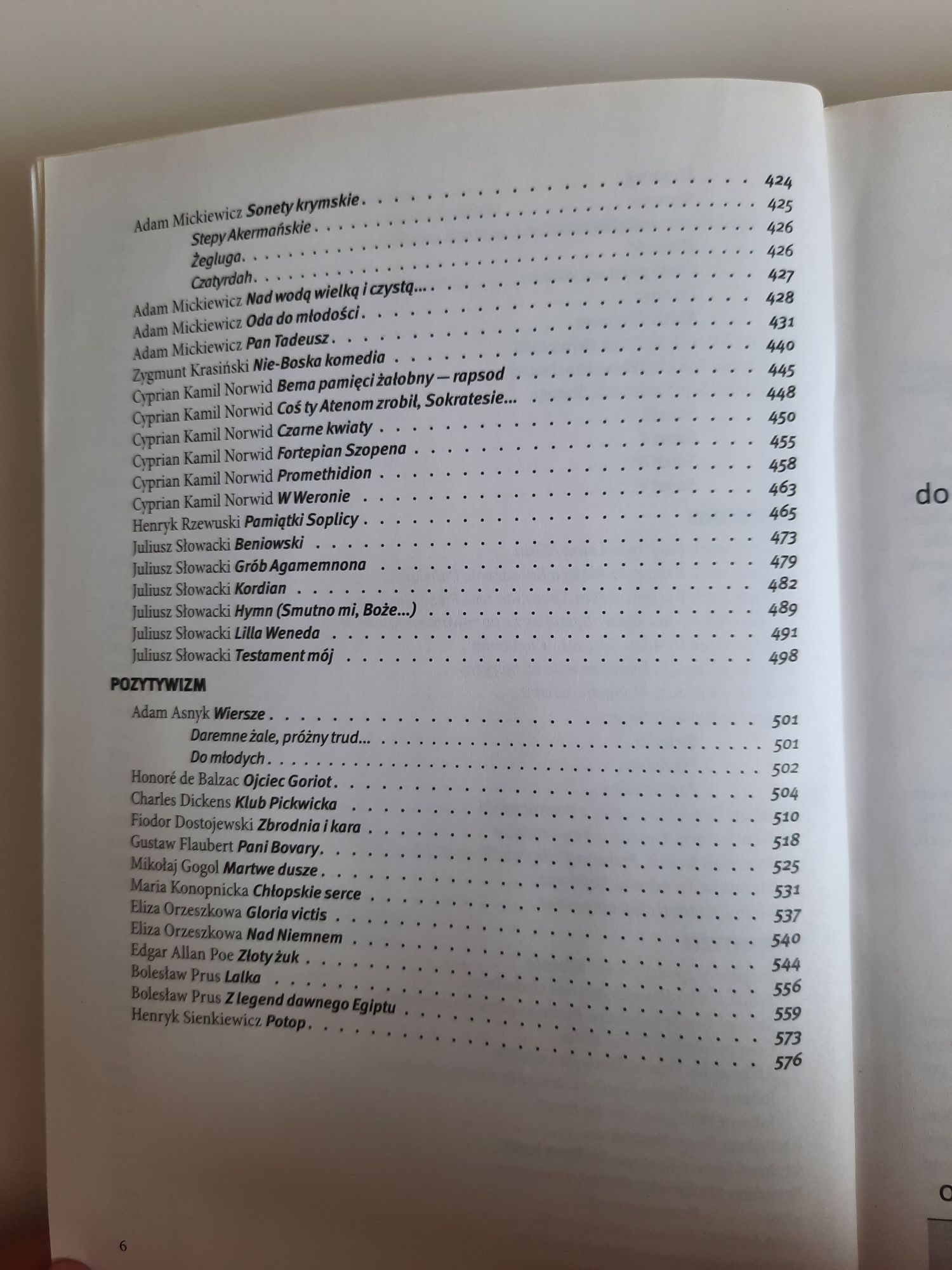 Opracowania lektur i wierszy dla klasy 1-2 liceum i technikum