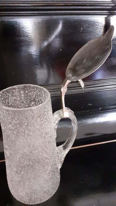 Jarro cristal baccarat  overshot,, com tampa