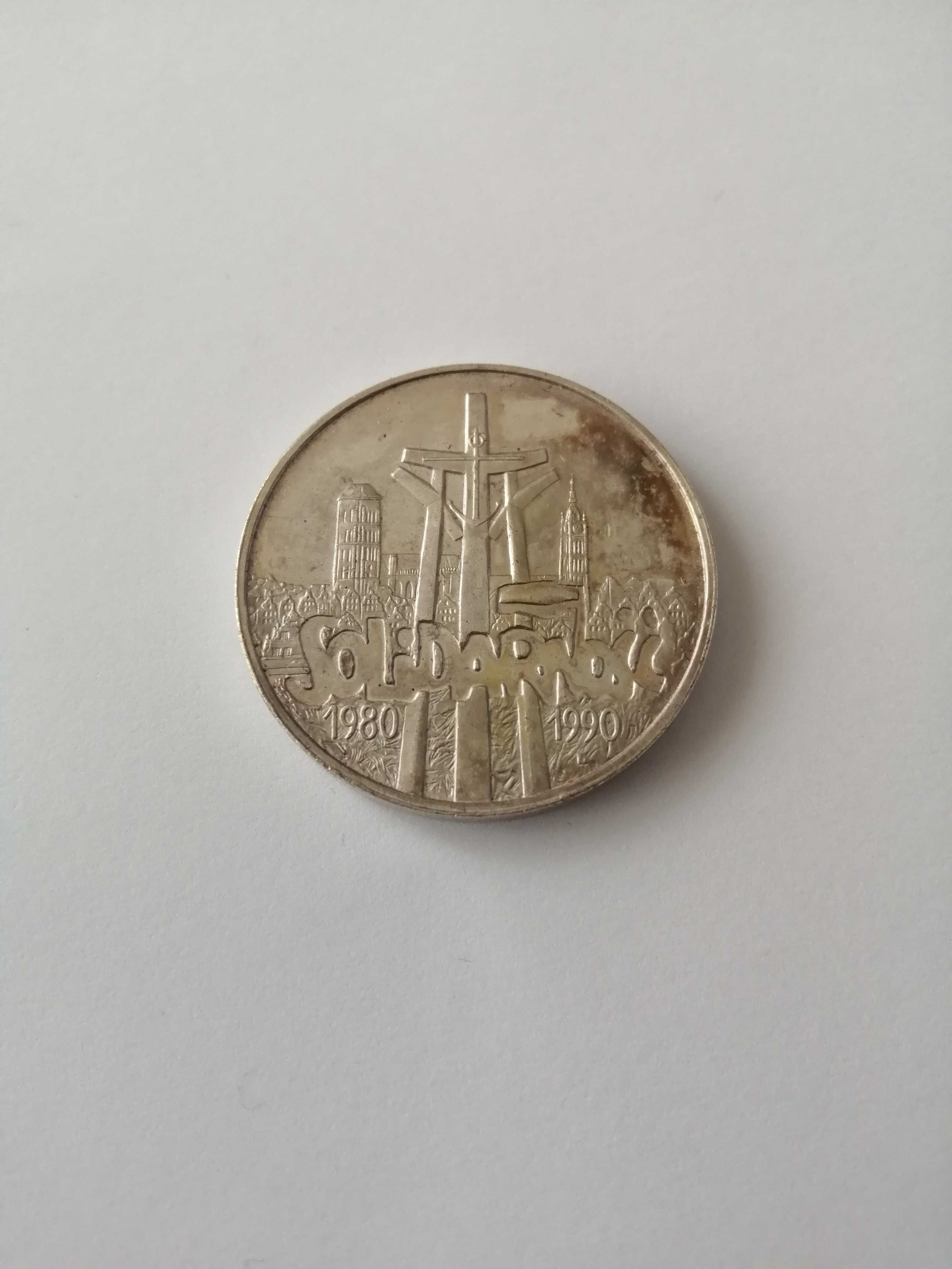 Srebrna moneta 100000 Solidarność 1990, czyste srebro, oryginalna