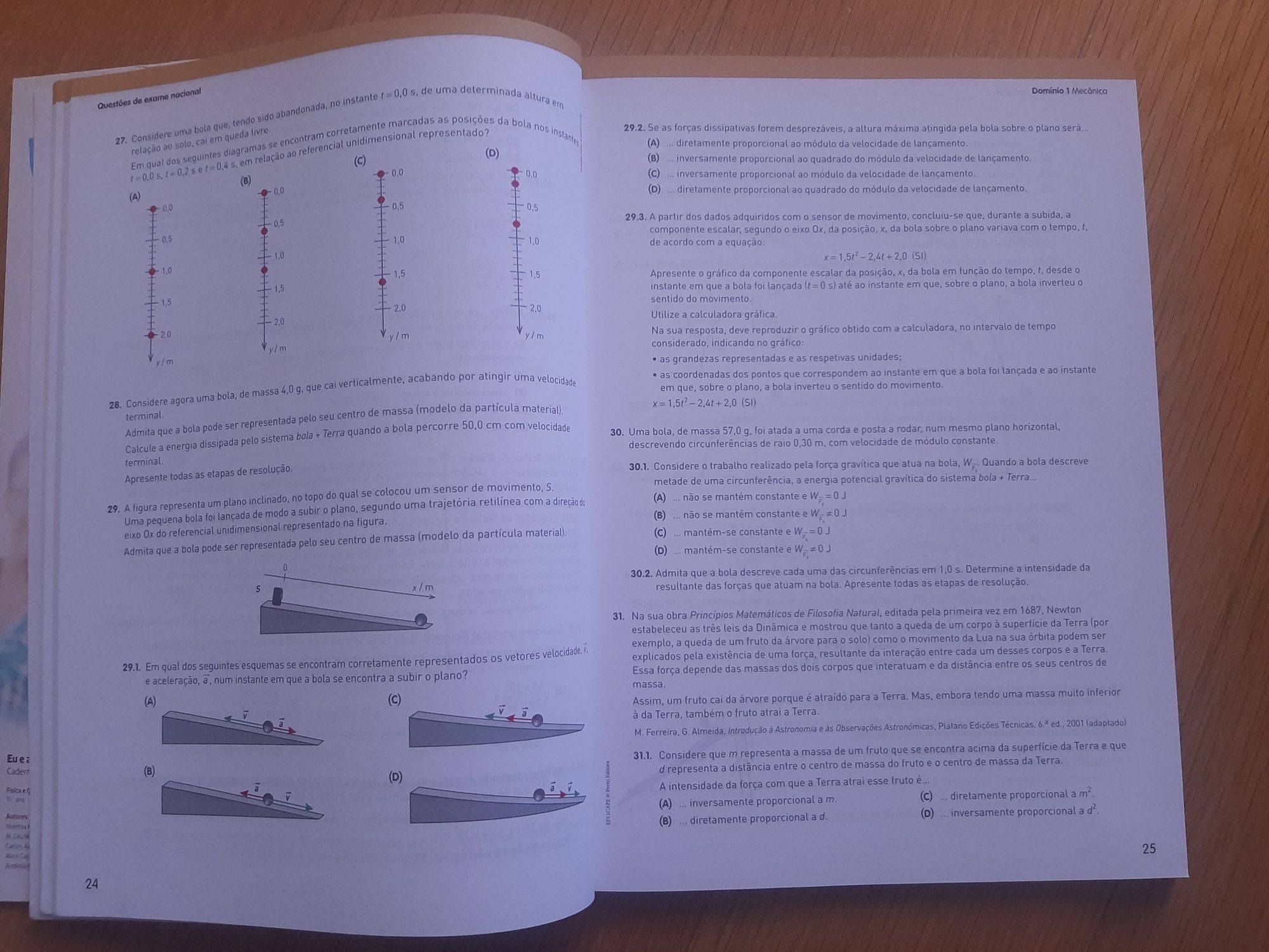 Caderno de atividades/À prova de exame Física 11°ano