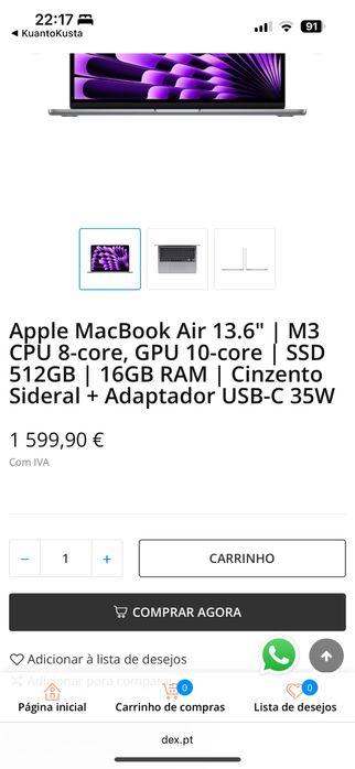 MacBook Air 2025 13,6” M3 512Gb  16GB RAM