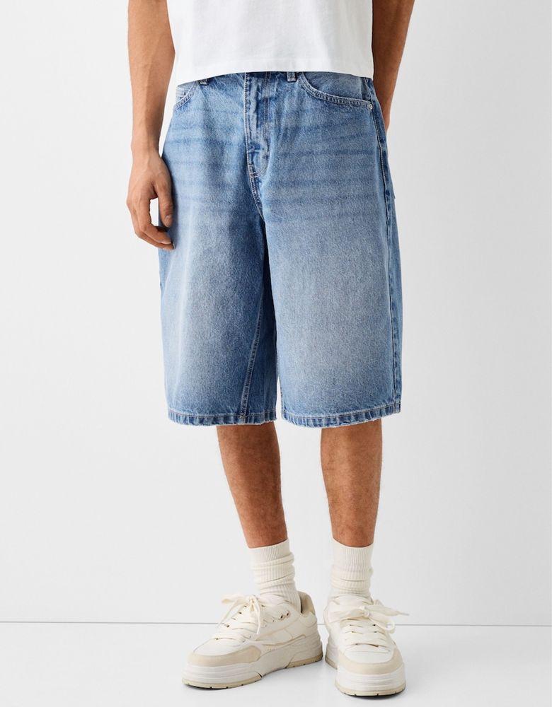 Шорти Bershka Jorts Baggy Fit (W30 / W34) сині широкі чоловічі