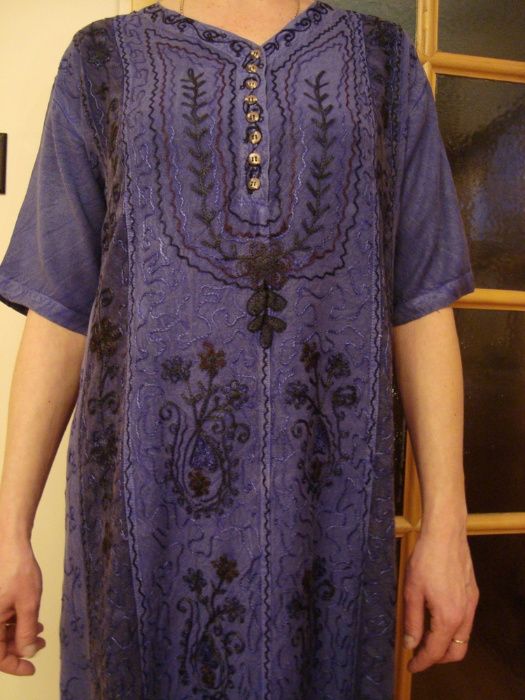 Przewiewna MAXI sukienka indyjsaka na Wisnę, Lato XL