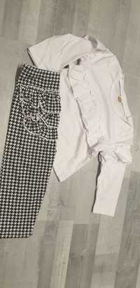 Komplet bluzka spodnie pepitka 86/92