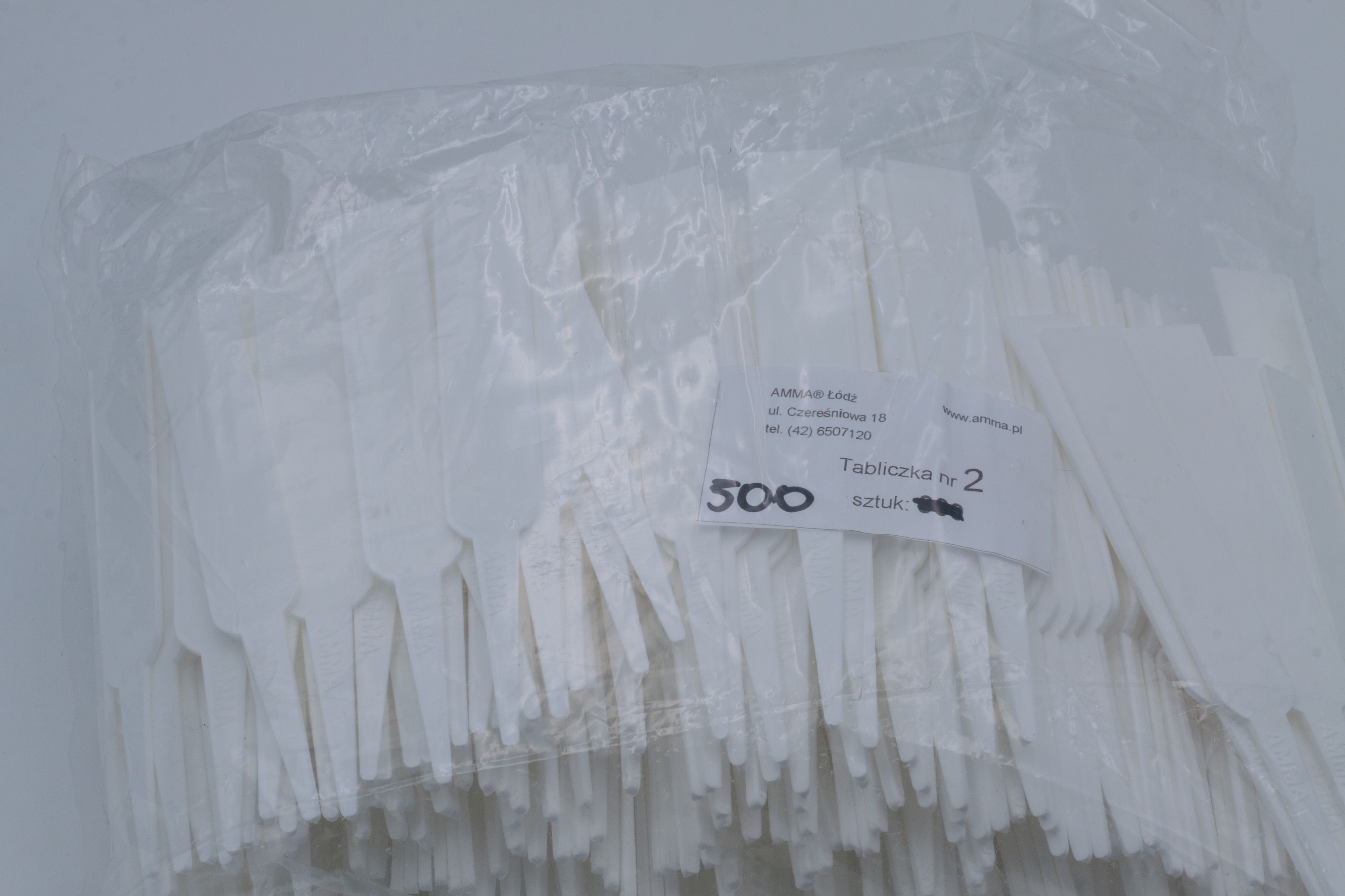 Tabliczki do oznaczania roślin AMMA-2 w kolorze białym 500 sztuk