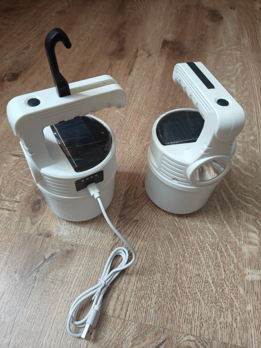 Кемпінгова лампа - ліхтар акумуляторна 1200мАч USB на сонячній панеллю