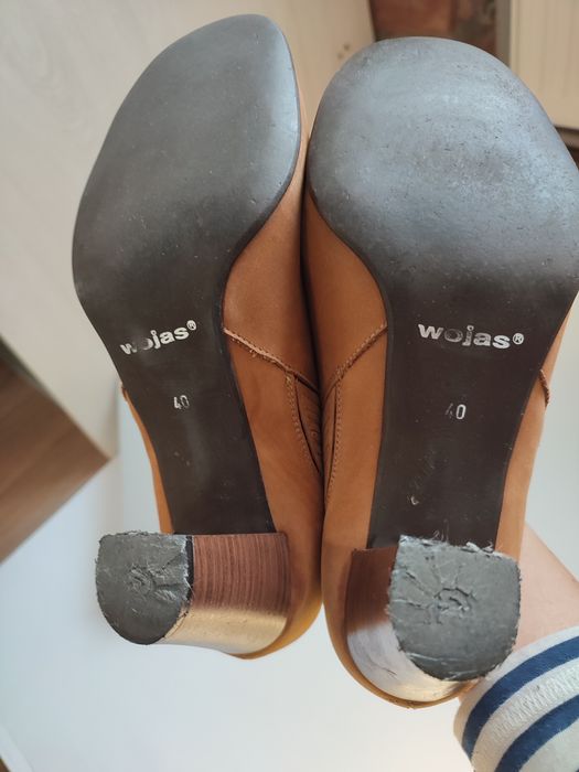 Botki damskie firmy Wojas roz 40, karmelowe , skóra naturalna