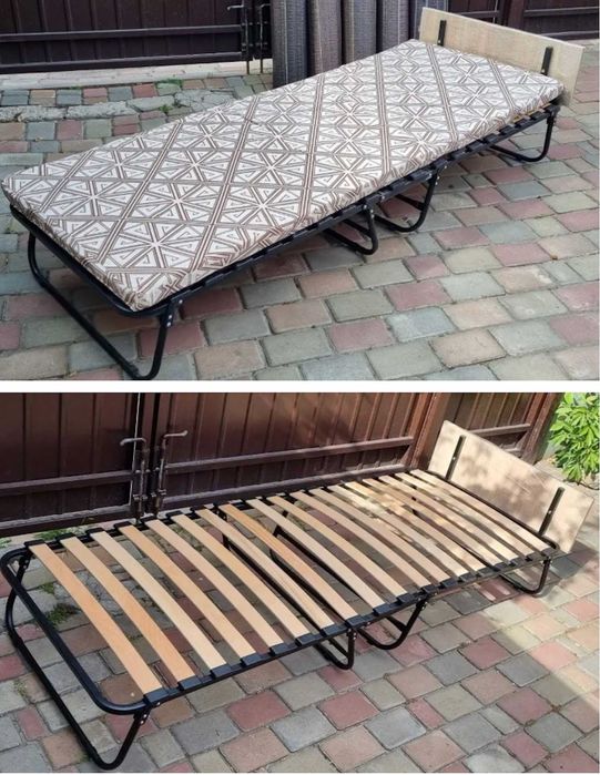 Розкладачка Ліжко складне розкладушка з матрасом кровать раскладушка