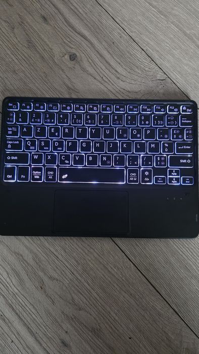 Bezprzewodowa klawiatura Bluetooth z podświetleniem, klawiatura AZERTY