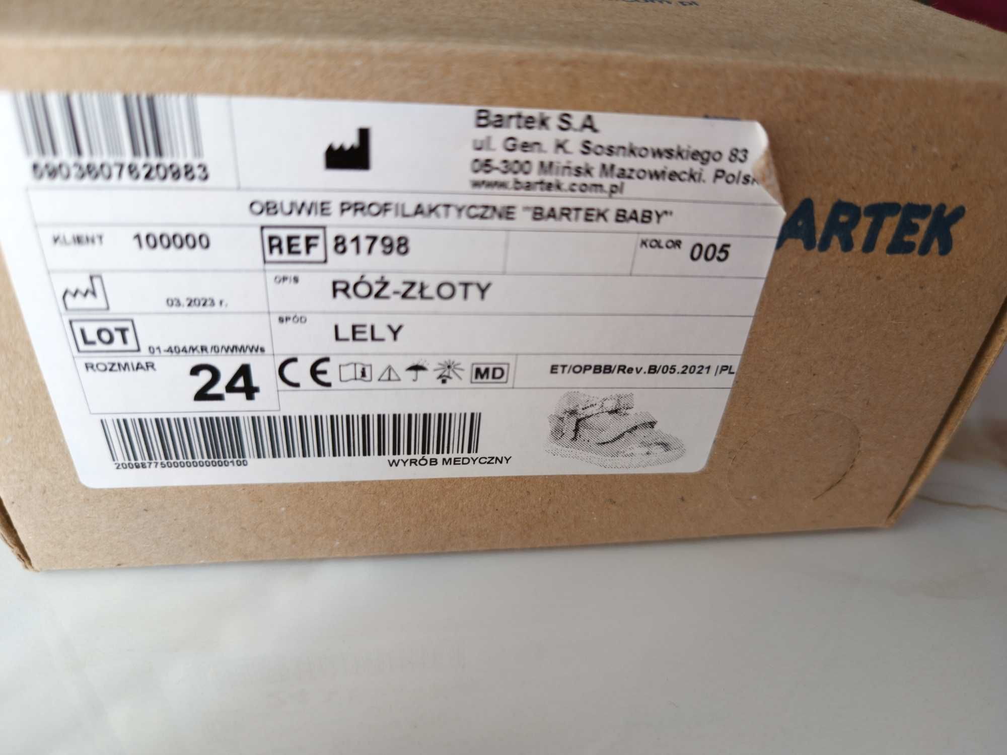 Sandałki, Buty/ Obuwie profilaktyczne Bartek rozm.24, kolor róż