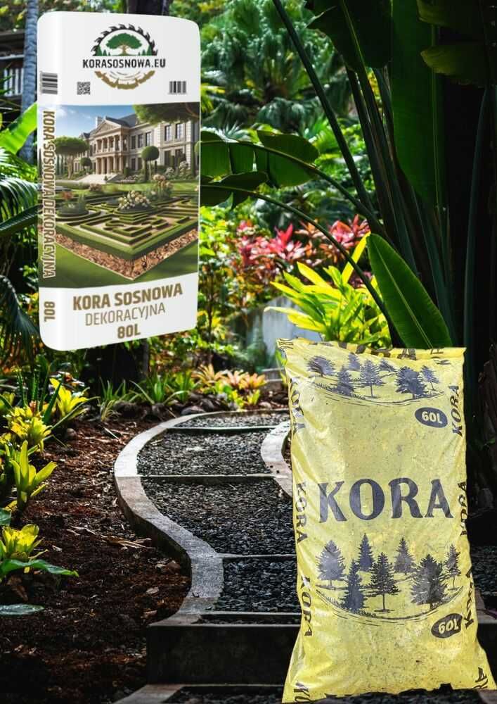 Kora sosnowa GRUBA Dowóz, Odbiór osobisty worki 60L 80L woj,Śląskie