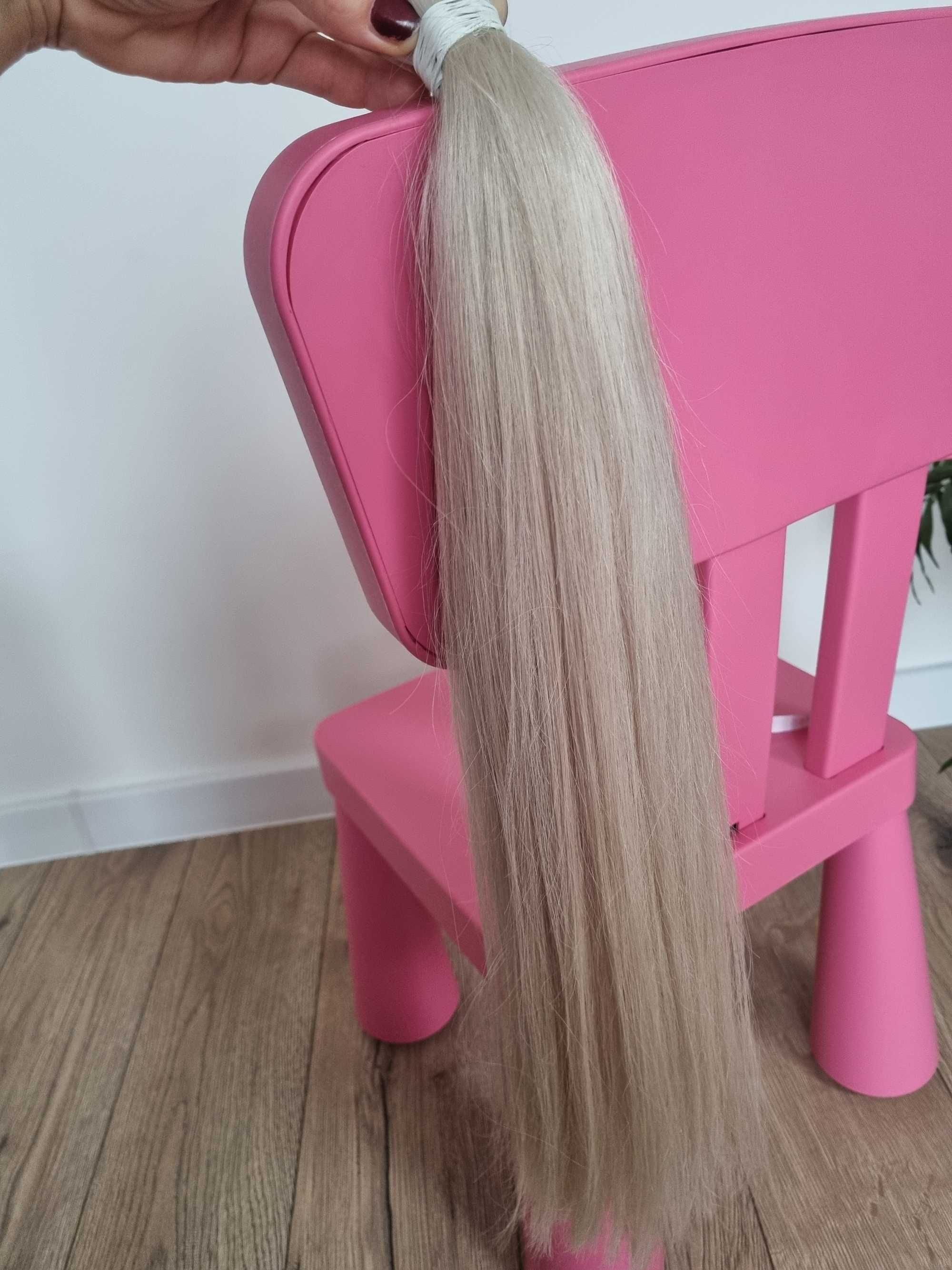 Włosy naturalne  farbowane   kitka 50 cm blond 100 gram.