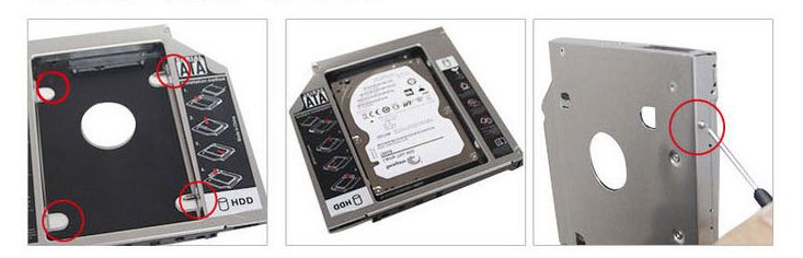 Карман для второго диска 2,5" для ноутбука +HDD, SSD Caddy двд CD 9/12