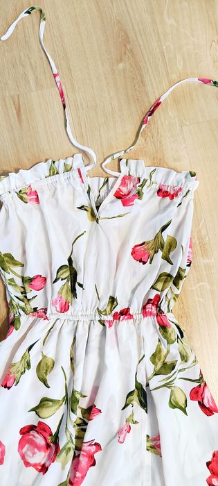 Długa letnia sukienka boho,asymetryczna sukienka na gumce,gołe ramiona