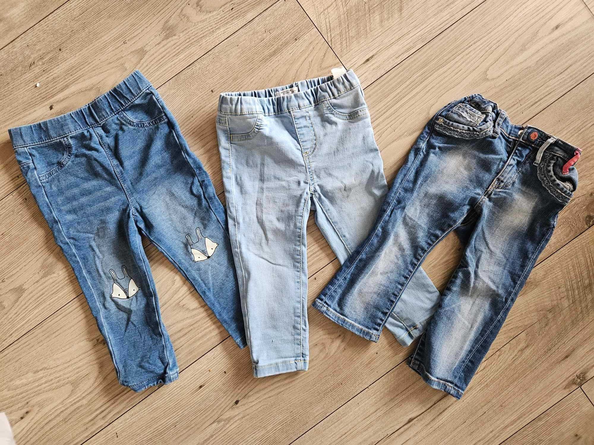 3 sztuki jeansy rozmiar 86, H&M, Fox&bunny i reserved