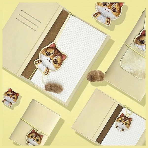 Zestaw Nimmy Big Eyed Pet 2.0 Cat 2w1 notatnik + długopis - beżowy