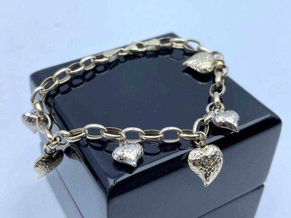 Złota Bransoletka Serca P585 14K 18CM 4,69G