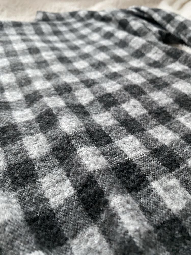 Sweter bluzka w kratkę czarny szary Zara 140 cm 9/10 lat ciepły cienki