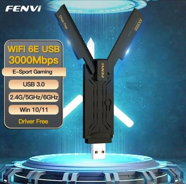 7(НОВЫЙ) Трёхдиапазонный USB 3.0 адартер FENVI WiFi 6Е АХ3000
