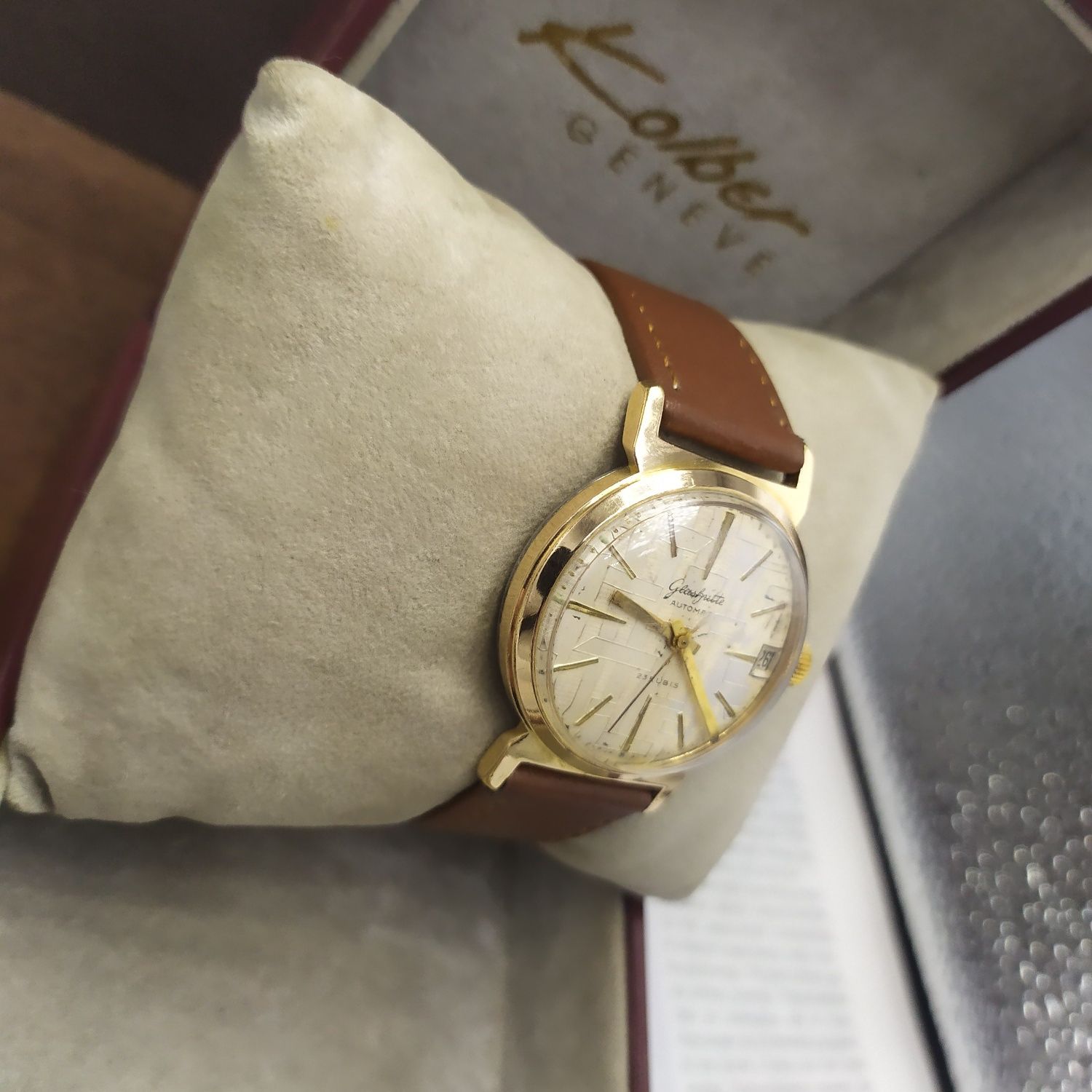 Zegarek męski glashutte mechaniczny pozłacany au