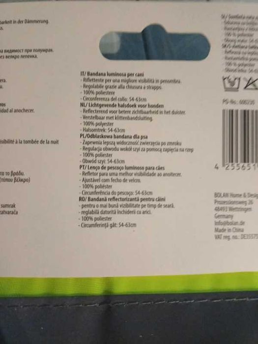 Chusta odblaskowa dla pieska odblask dla zwierząt bandana dla pieska