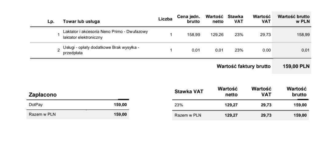 Laktator elektryczny Neno Primo dwufazowy bezprzewodowy