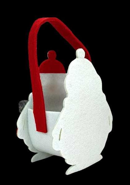 Świąteczny koszyk z filcu - Śnieżny bałwanek