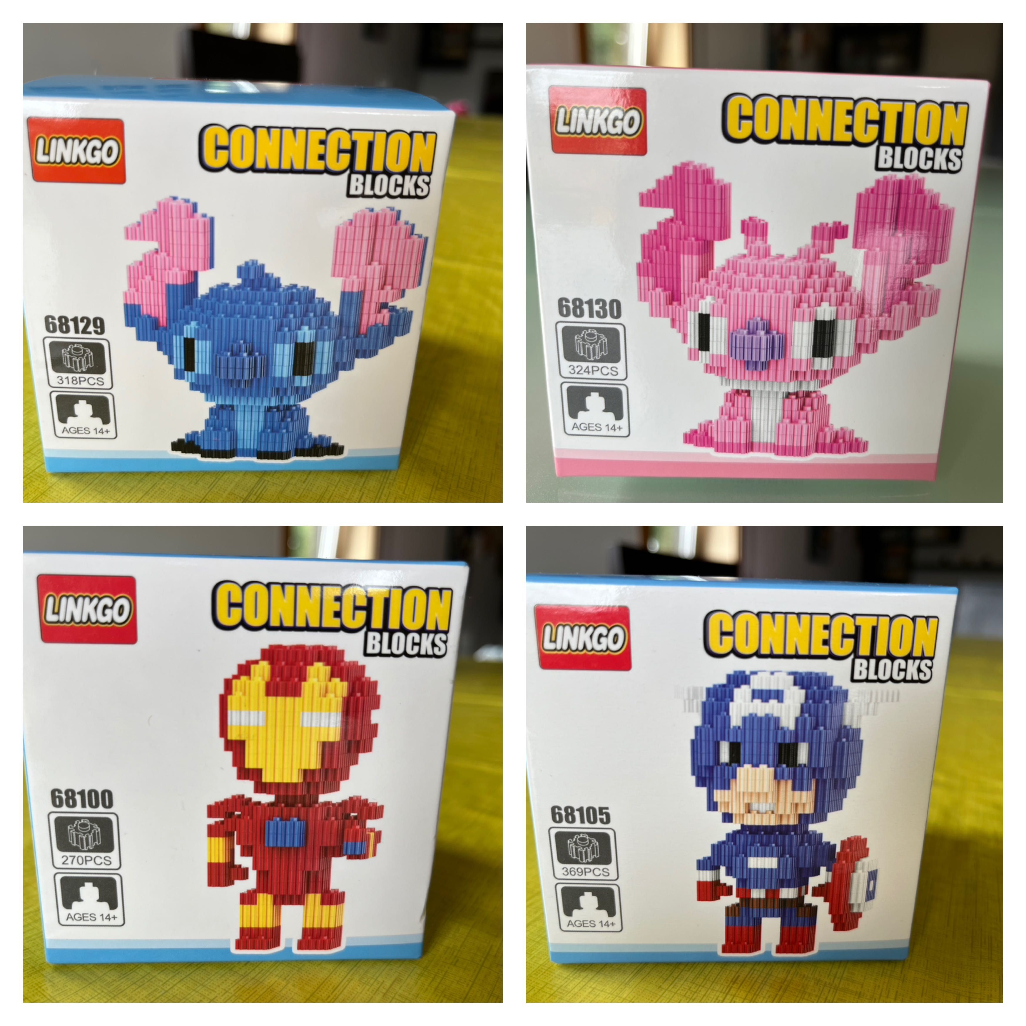 Mini Legos Novos - Marvel,One Piece,Pokémon, Pikatchu, Stitch, Naruto