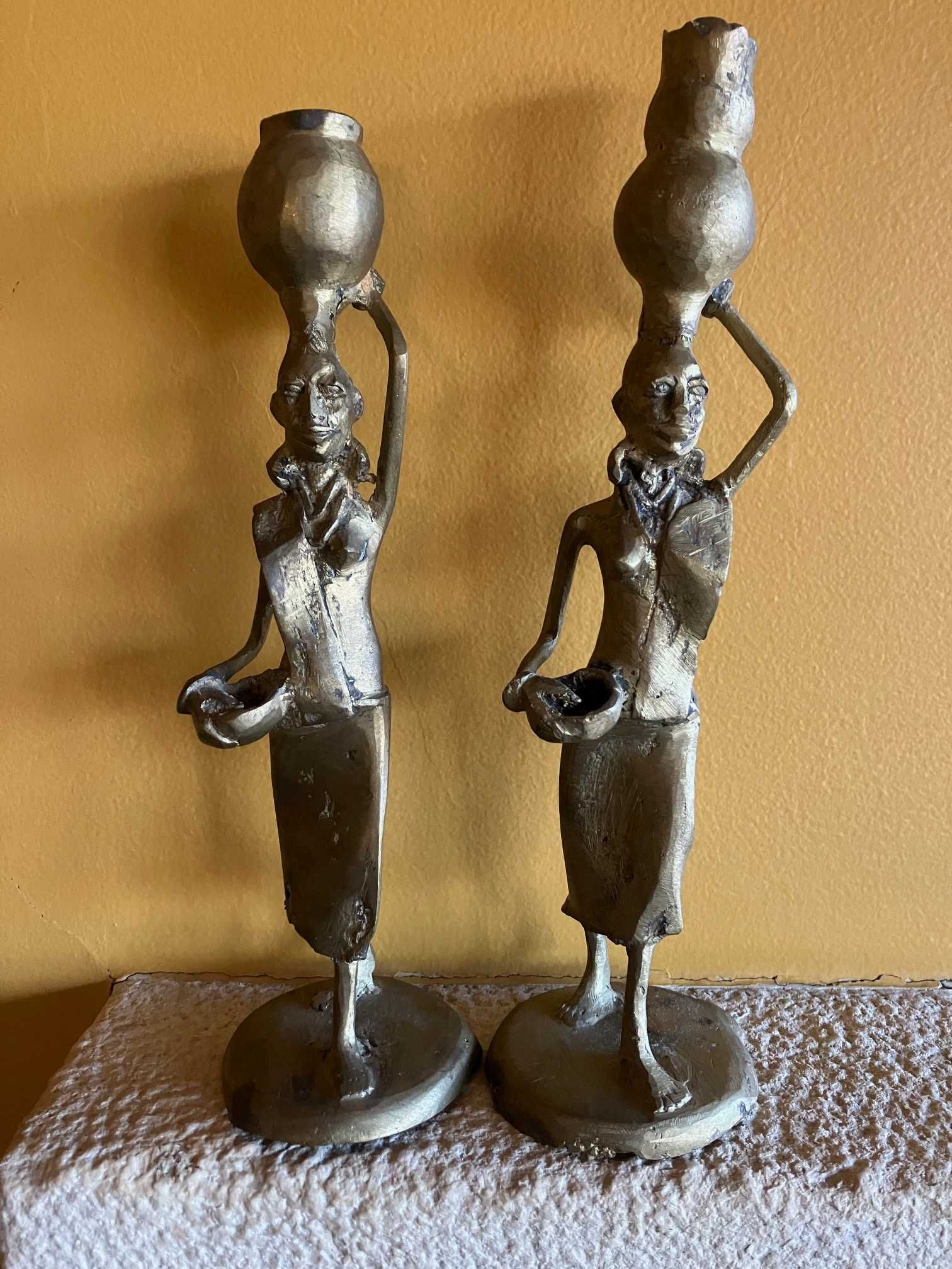 Par de estatuetas em BRONZE DO BENIN