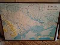 Продам карту Украины рельефную в деревянном корпусе  1:635000
