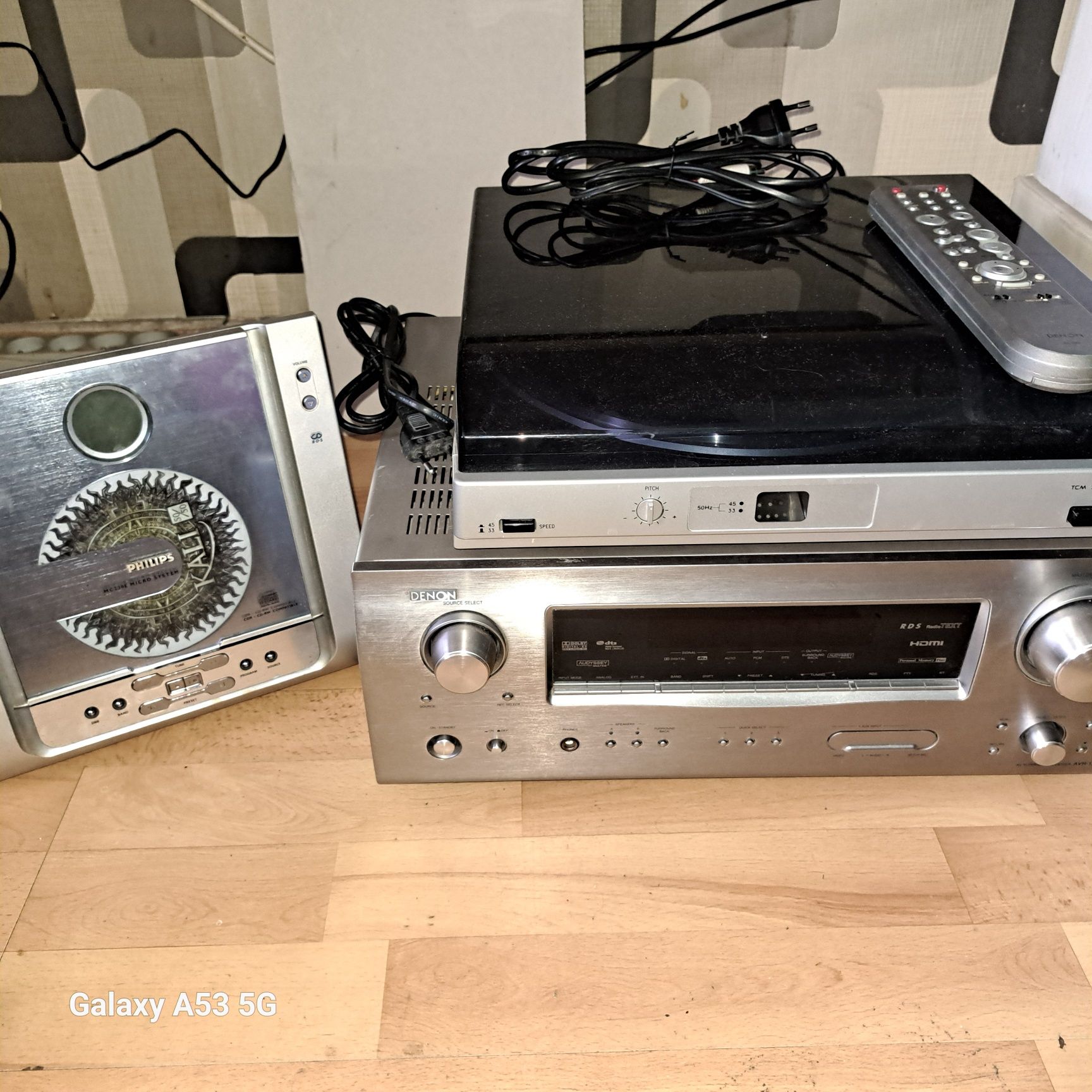 Amplituner Denon AVR -1908 + gramofon i odtwarzacz CD Phillips