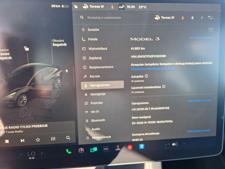 Tesla  3 po liftingu 3.2023r 60KWh 283ps,pompa ciepła, Ryzen