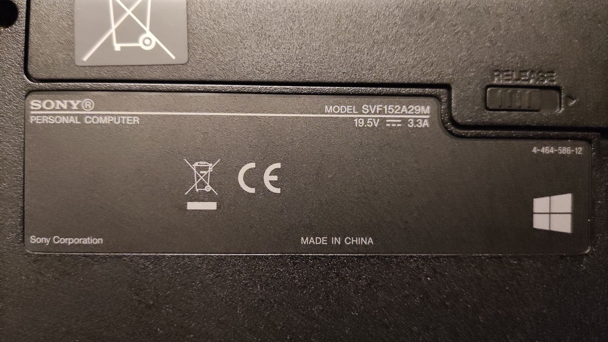 Laptop Sony Vaio SVF152A29M komputer czarny ekran dotykowy